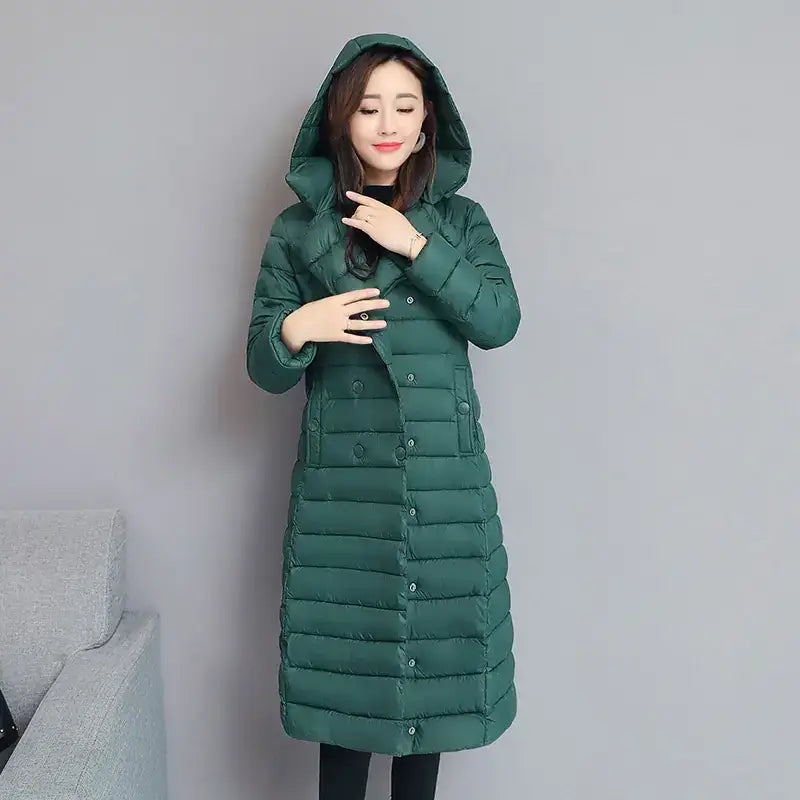 Mid-Length Women's Hooded Padded Down Coat
