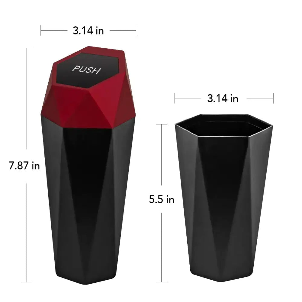 Mini Car Trash Bin with Cup Holder and Storage Box
