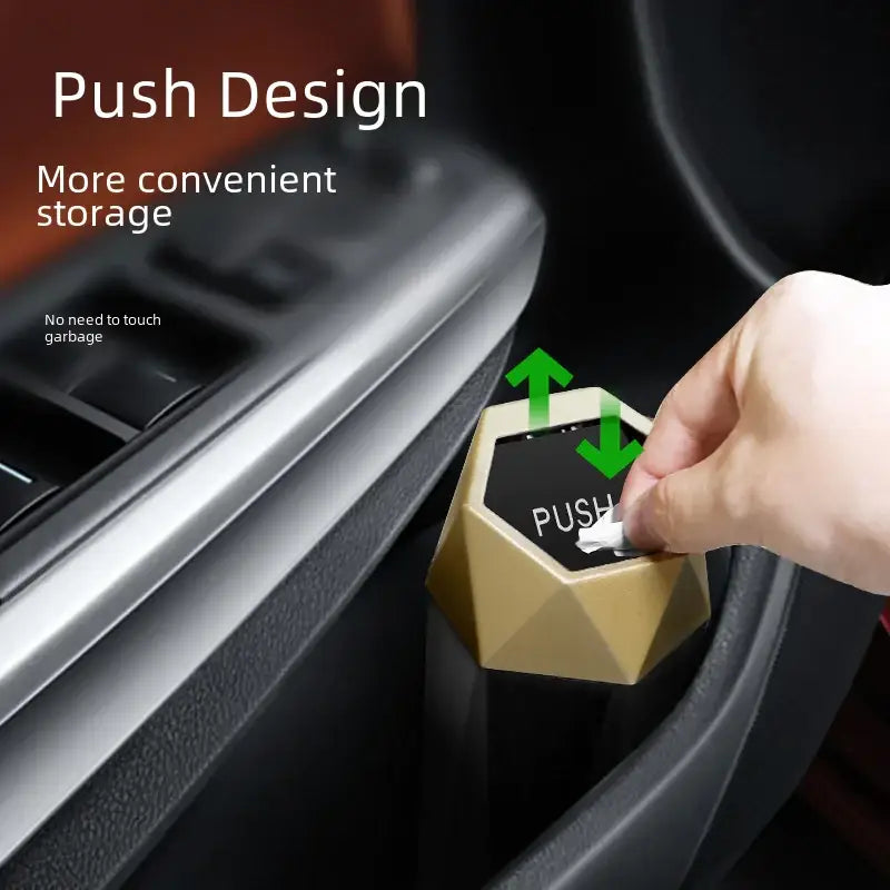 Mini Car Trash Bin with Cup Holder and Storage Box