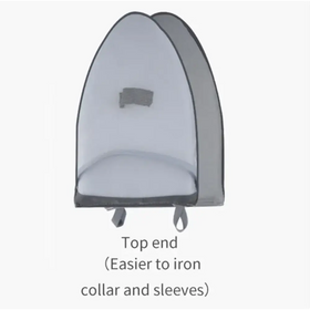 Gray mesh portable baby crib with reinforced fabric edges and adjustable straps for easy setup.