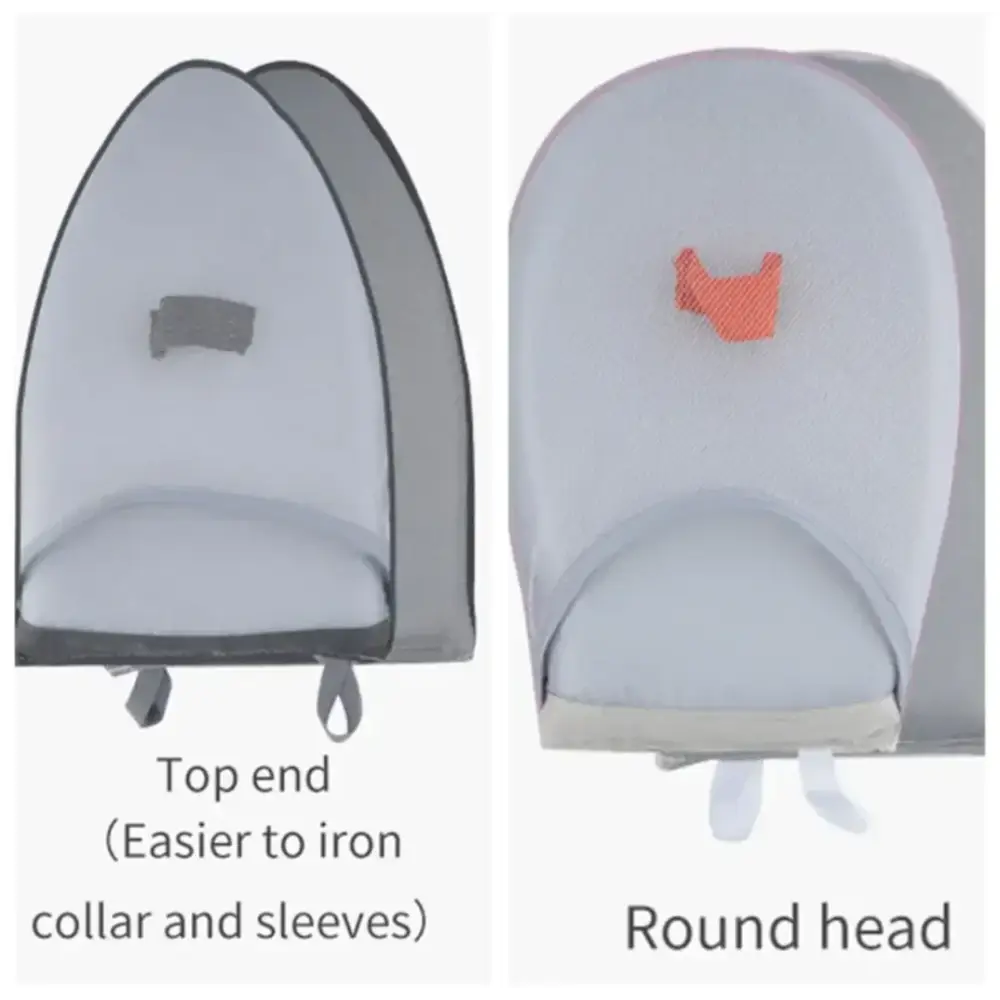 Gray mesh baby bouncer with a rounded head design and an orange fabric accent.