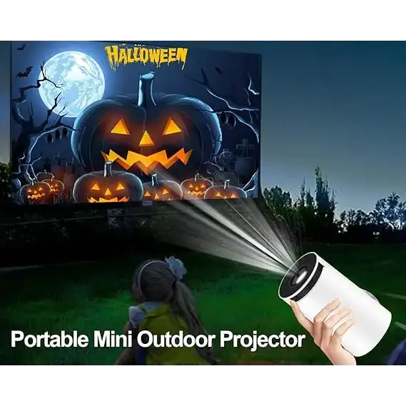 Mini Projector 4K 1080P Support, Portable Projector WiFi6 BT 5.0 Android 11, Smart Projector Auto Horizontal Correction,180°Rotatable Outdoor Movie Projector Compatible with Phone