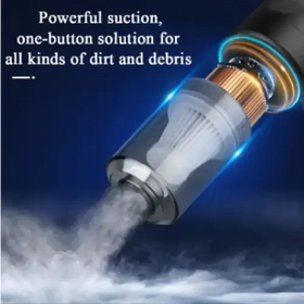 A sleek, transparent cylindrical vacuum cleaner nozzle with a metallic gold and silver finish.