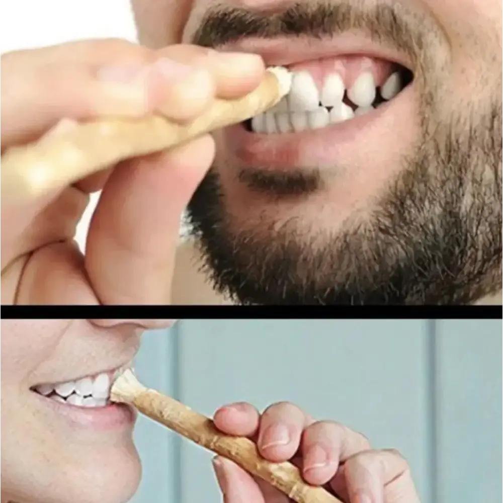Natural wooden toothpick with a smooth, light brown finish and slightly tapered end.
