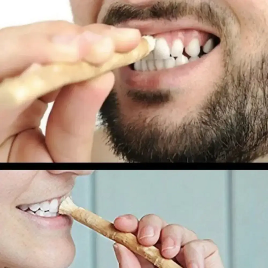 Natural wooden toothpick with a smooth, light brown finish and slightly tapered end.
