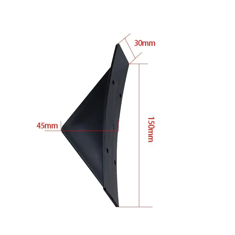 Black plastic triangular outdoor landscape stake, 150mm tall with a 45mm base and 30mm wide top edge