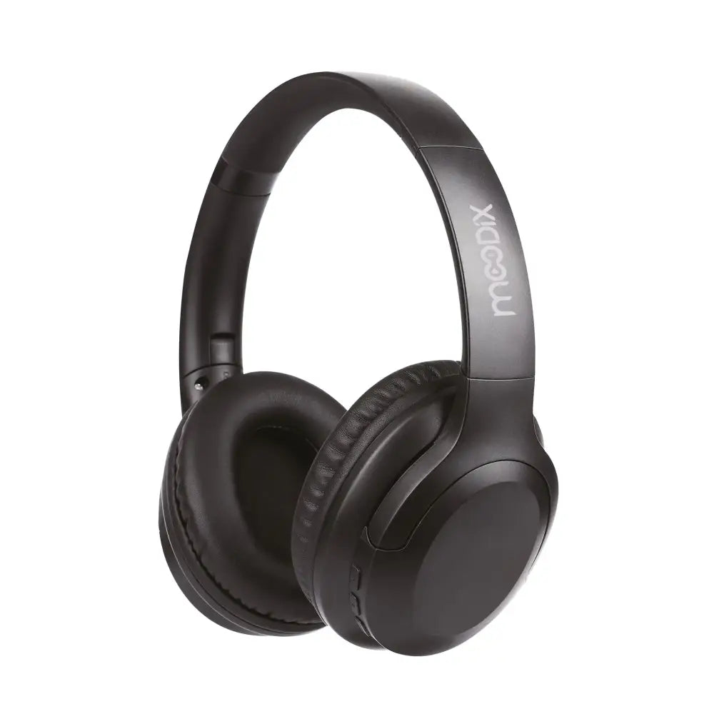 Black over-ear headphones with a sleek, matte finish and padded earcups.