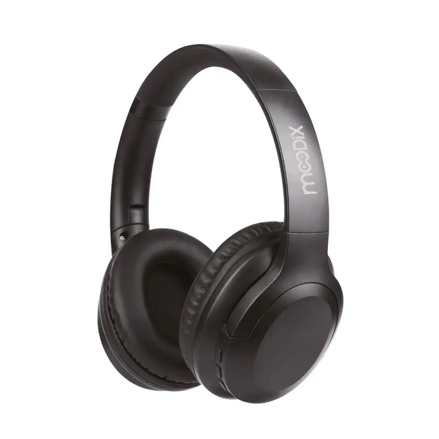 Black over-ear headphones with a sleek, matte finish and padded earcups.
