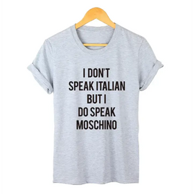 Moschino Letter Short Sleeve Cotton Couples T-Shirt
