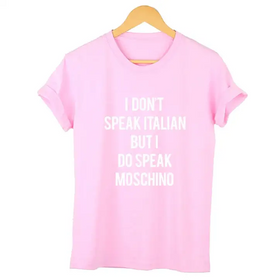 Moschino Letter Short Sleeve Cotton Couples T-Shirt
