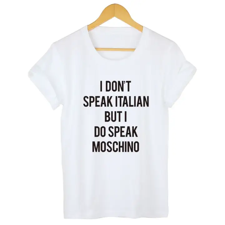 Moschino Letter Short Sleeve Cotton Couples T-Shirt
