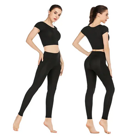 Multicolor Cropped Yoga Outfit Set for Women