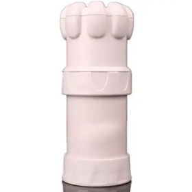 White plastic cylindrical object with segmented design and textured top