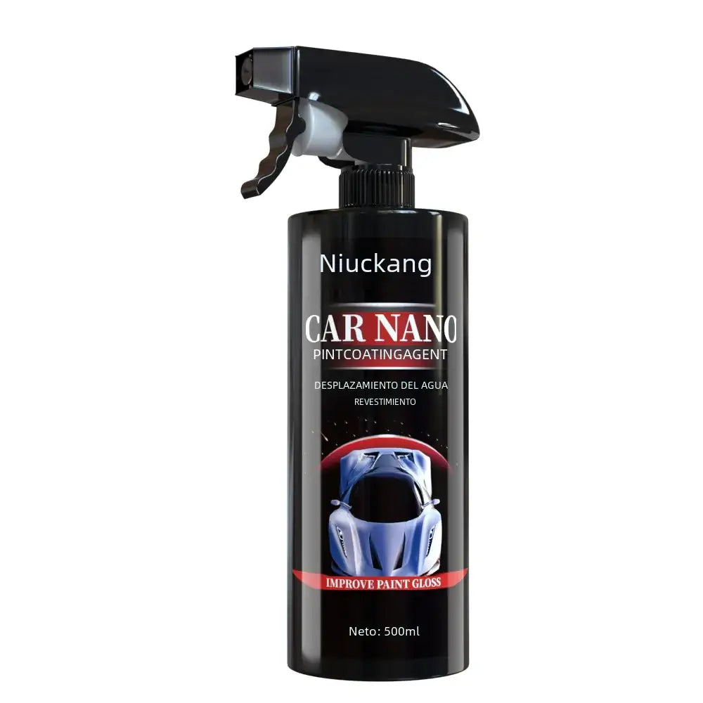 Black spray bottle of niuckang car nano paintcoating agent, 500ml.