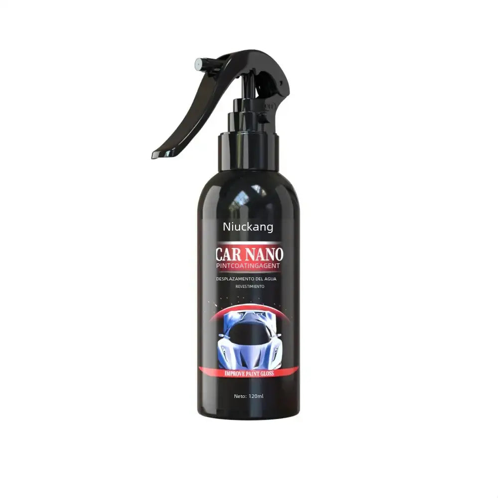 Black spray bottle of niuckang car nano paintcoating agent, 120ml.