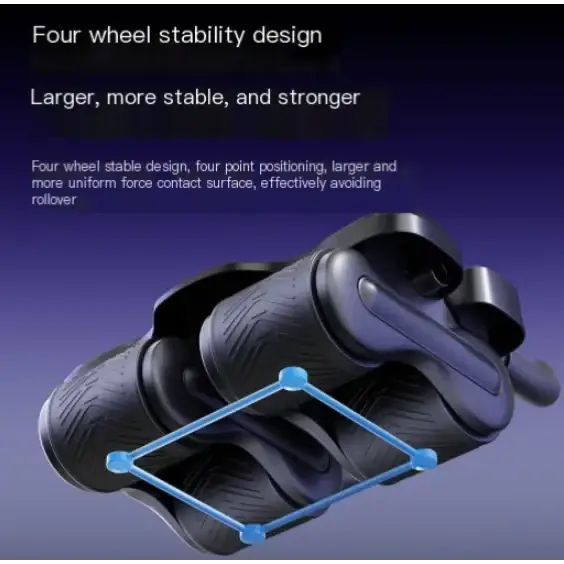 Black rubberized bicycle handlebar grip with integrated ergonomic design and four-wheel stability feature.