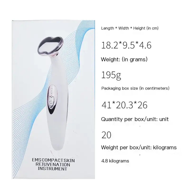 White and silver ems compact skin rejuvenation instrument with a sleek, ergonomic design.