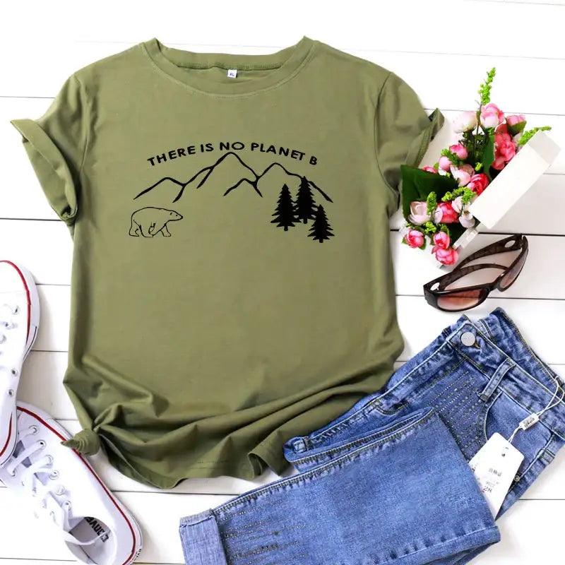 New Letter Print Cotton Short Sleeve T-Shirt