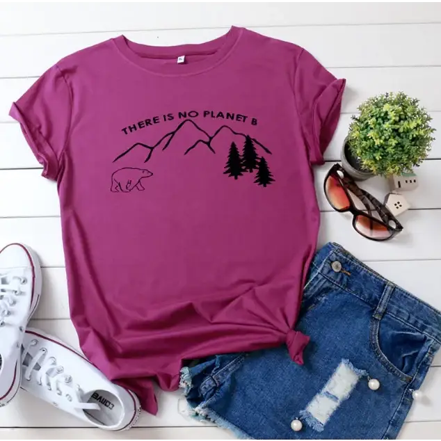 New Letter Print Cotton Short Sleeve T-Shirt