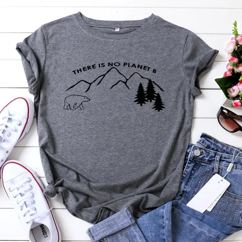 New Letter Print Cotton Short Sleeve T-Shirt