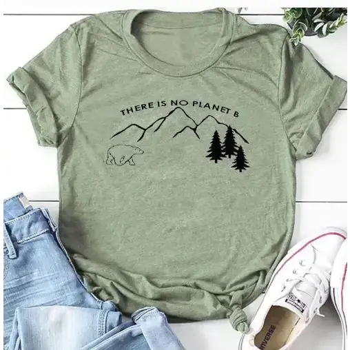 New Letter Print Cotton Short Sleeve T-Shirt