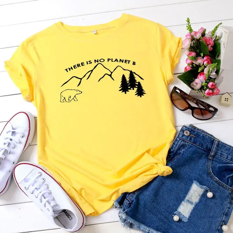 New Letter Print Cotton Short Sleeve T-Shirt