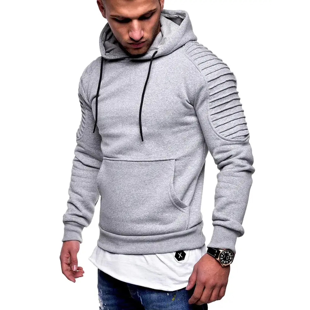 New Men's Striped Pullover Hoodie with Raglan Sleeves