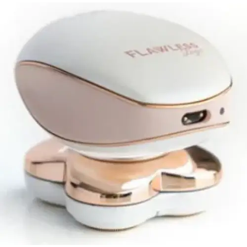 Rose gold and white flimusa 1025 electric shaver with a sleek, modern design.