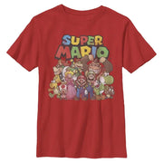 Nintendo Boys Super Mario Character Group Shot Graphic T-shirtsuper Mario ??????? ??? ?? ? ???Super T Shirt Red Medium