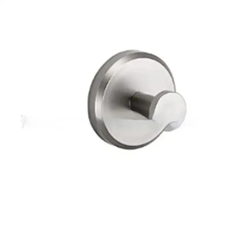 Stainless steel wall-mounted hook with a sleek, rounded design and brushed finish.