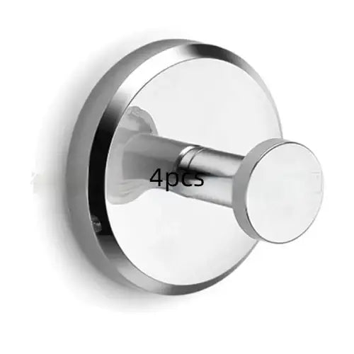 Chrome-finished wall-mounted hook with a sleek, circular base and cylindrical stem.