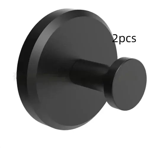 Black matte-finish wall-mounted hook with a circular base and rounded peg.