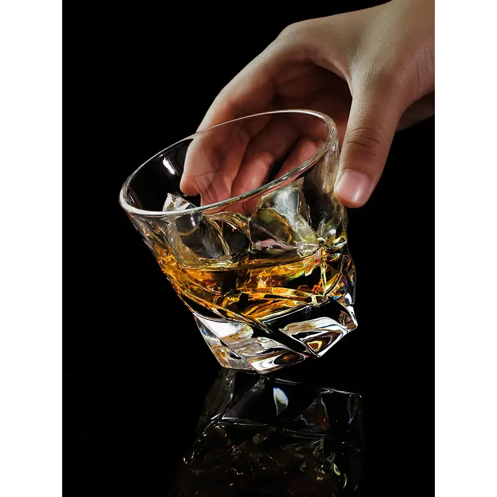 Nordic Style Crystal Whiskey Glass Set with Wooden Gift Box – Couples Edition
