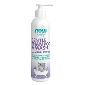 NOW Foods Baby Gentle Shampoo and Wash Calming Lavender Paraben Free 8 Fluid Ounces