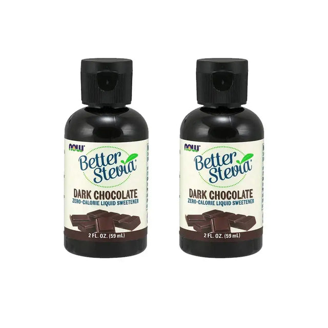NOW Foods Better Stevia Liquid Dark Chocolate Zero-Calorie Liquid Sweetener Low Glycemic Impact Certified Non-GMO 2-Ounce (2 Pack)