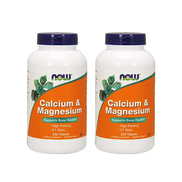 Now Foods Calcium & Magnesium 250 Tablets (Pack of 2)