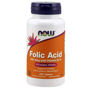 NOW Foods Folic Acid 800 mcg Tabs (Pack of 2)
