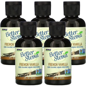 NOW Foods French Vanilla Liquid Stevia 2 Ounces (Pack of 5)