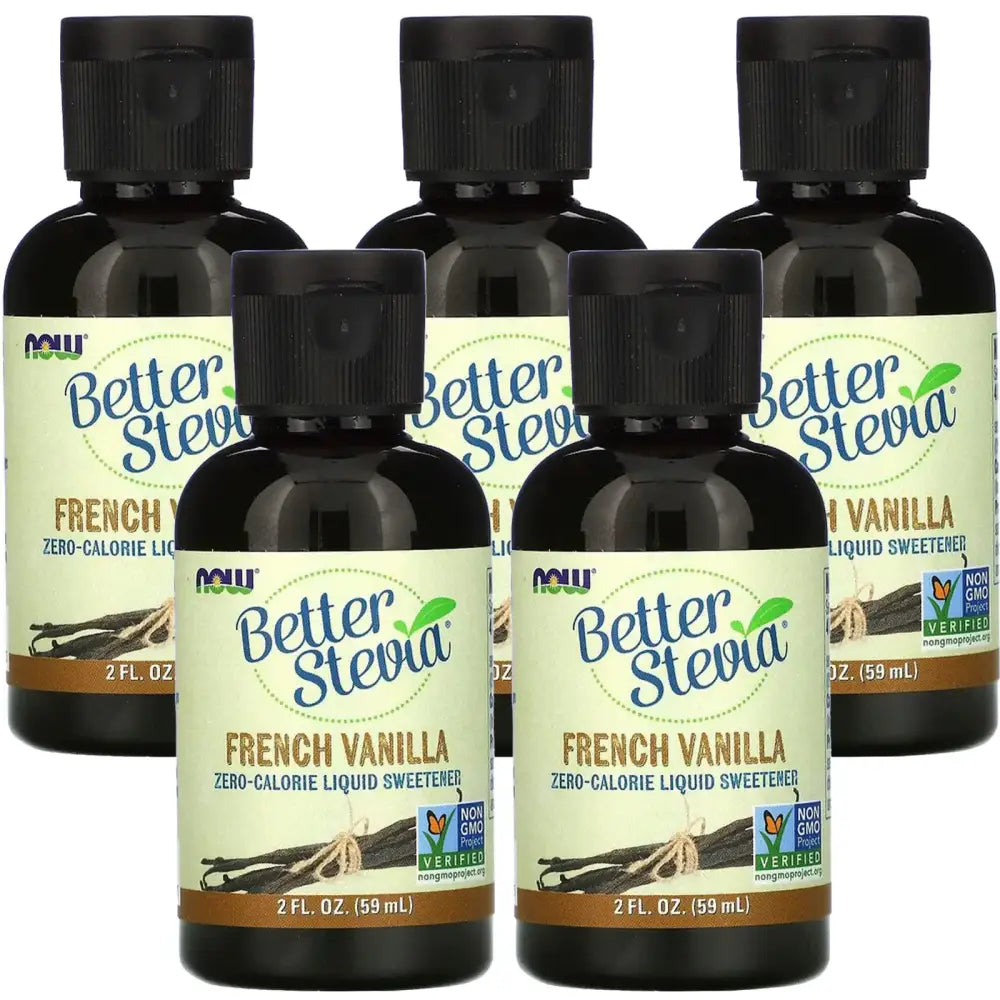 NOW Foods French Vanilla Liquid Stevia 2 Ounces (Pack of 5)
