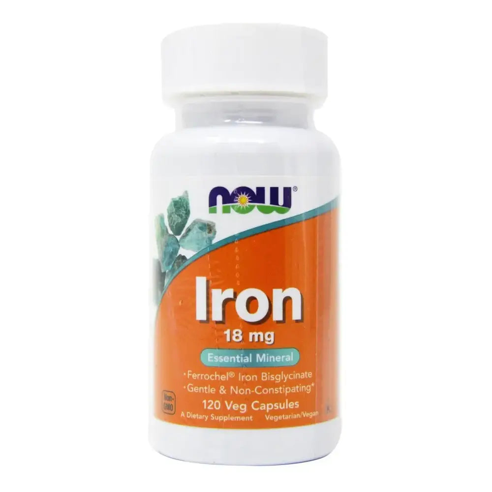 Now Foods Iron Ferrochel(r) 120 Vcaps 18 mg(Pack of 2)