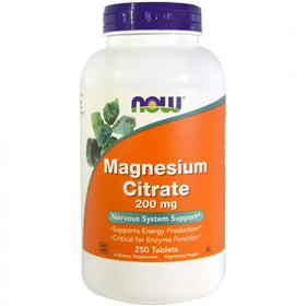 Now Foods Magnesium Citrate 200mg 250 Tablets (Pack of 2)