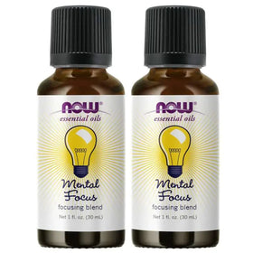 NOW Foods Mental Focus Oil Blend 1 Fluid Ounce (2 Pack)