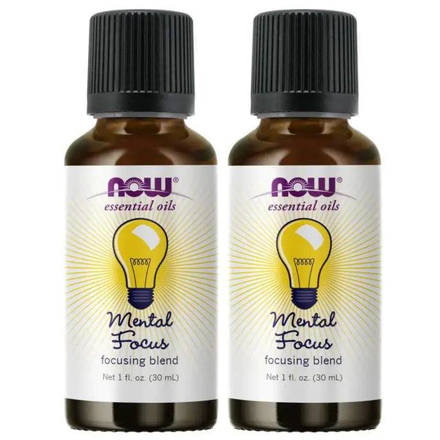 NOW Foods Mental Focus Oil Blend 1 Fluid Ounce (2 Pack)