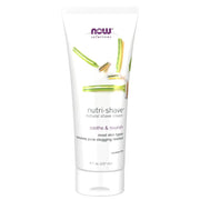 NOW Foods Solutions Nutri-Shave Shave Cream Removes Pore Clogging Residue Reduces Irritation 8-Ounce