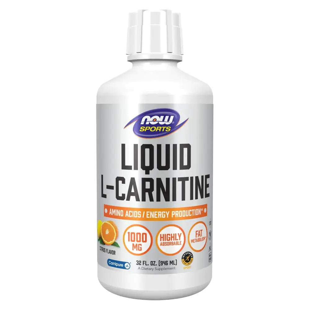 Now Foods Sports Liquid L-Carnitine Citrus 1000 mg 32 fl oz (946 ml)