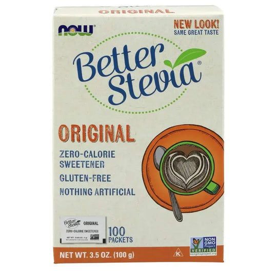 NOW Foods Stevia Extract Packets TwinPack 100 Count Boxes (Pack of 2)