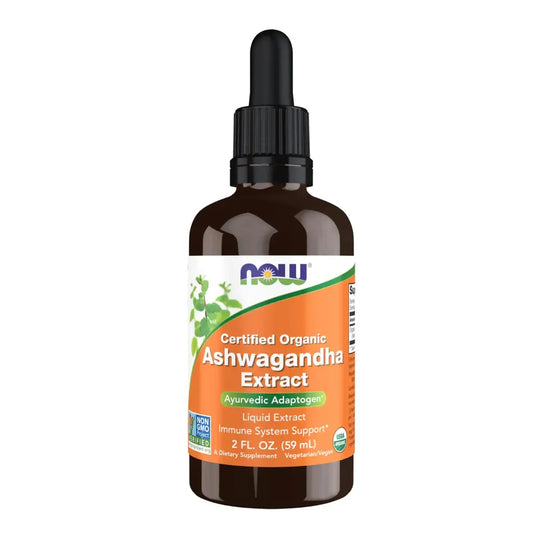 NOW Foods Supplements Ashwagandha Liquid Extract Organic Immune System Support 2 fluid ounces