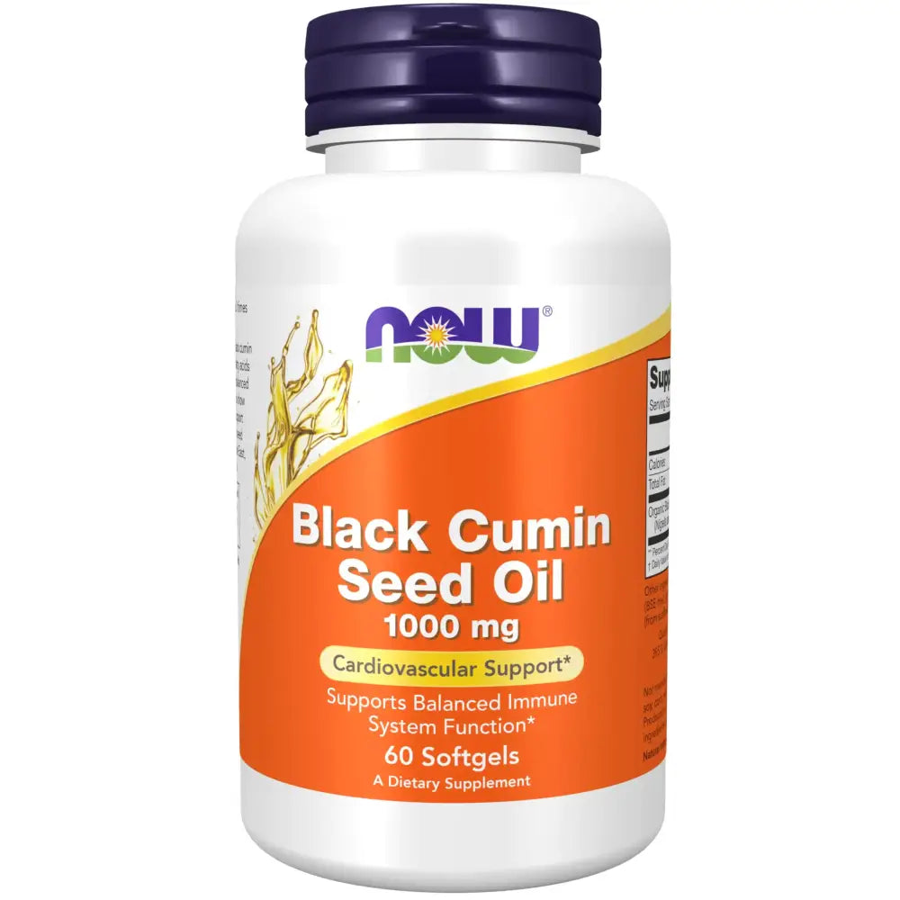 NOW Foods Supplements Black Cumin Seed Oil 1000 mg Cardiovascular Support* 60 Softgels