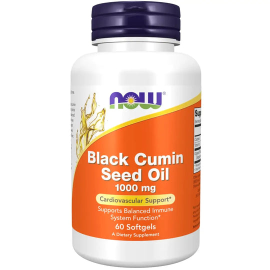 NOW Foods Supplements Black Cumin Seed Oil 1000 mg Cardiovascular Support* 60 Softgels