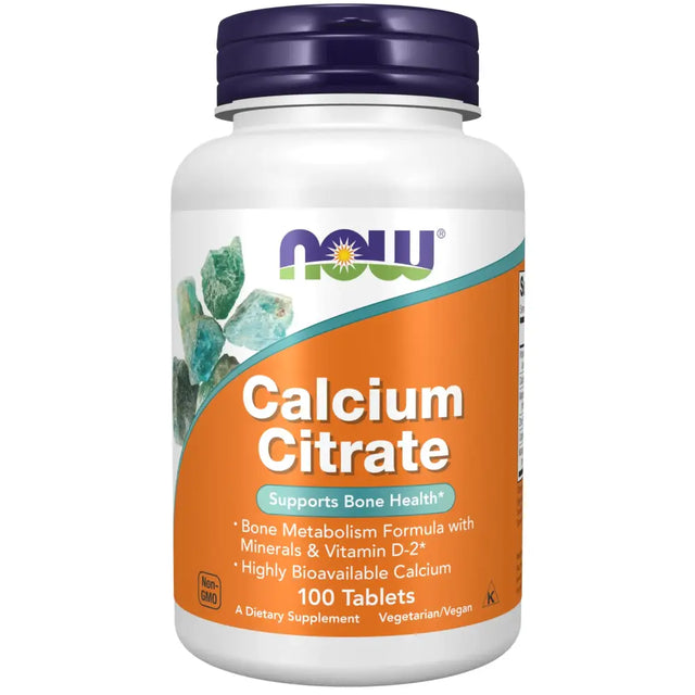NOW Foods Supplements Calcium Citrate with Vitamin D Magnesium Zinc Copper and Manganese 100 Tablets